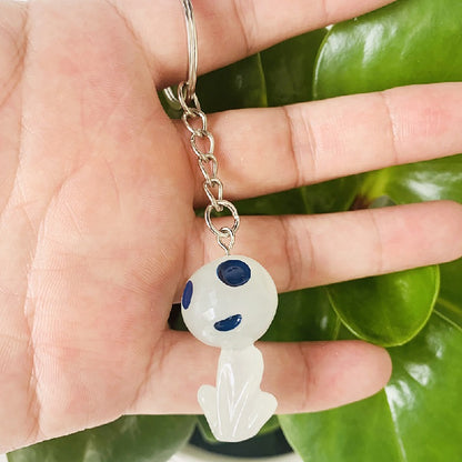 Glow in the Dark Resin Alien Keychain Quirky Green Light 8