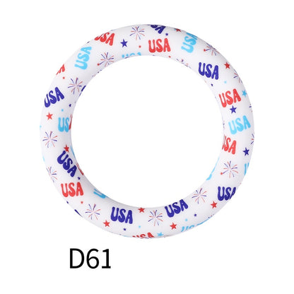 65mm Silicone Beads Printed Designs Vibrant Colors 20