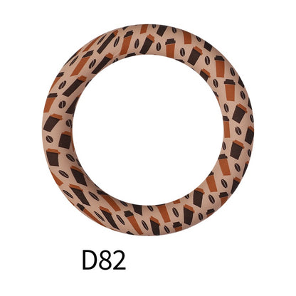 65mm Silicone Beads Printed Designs Vibrant Colors 36