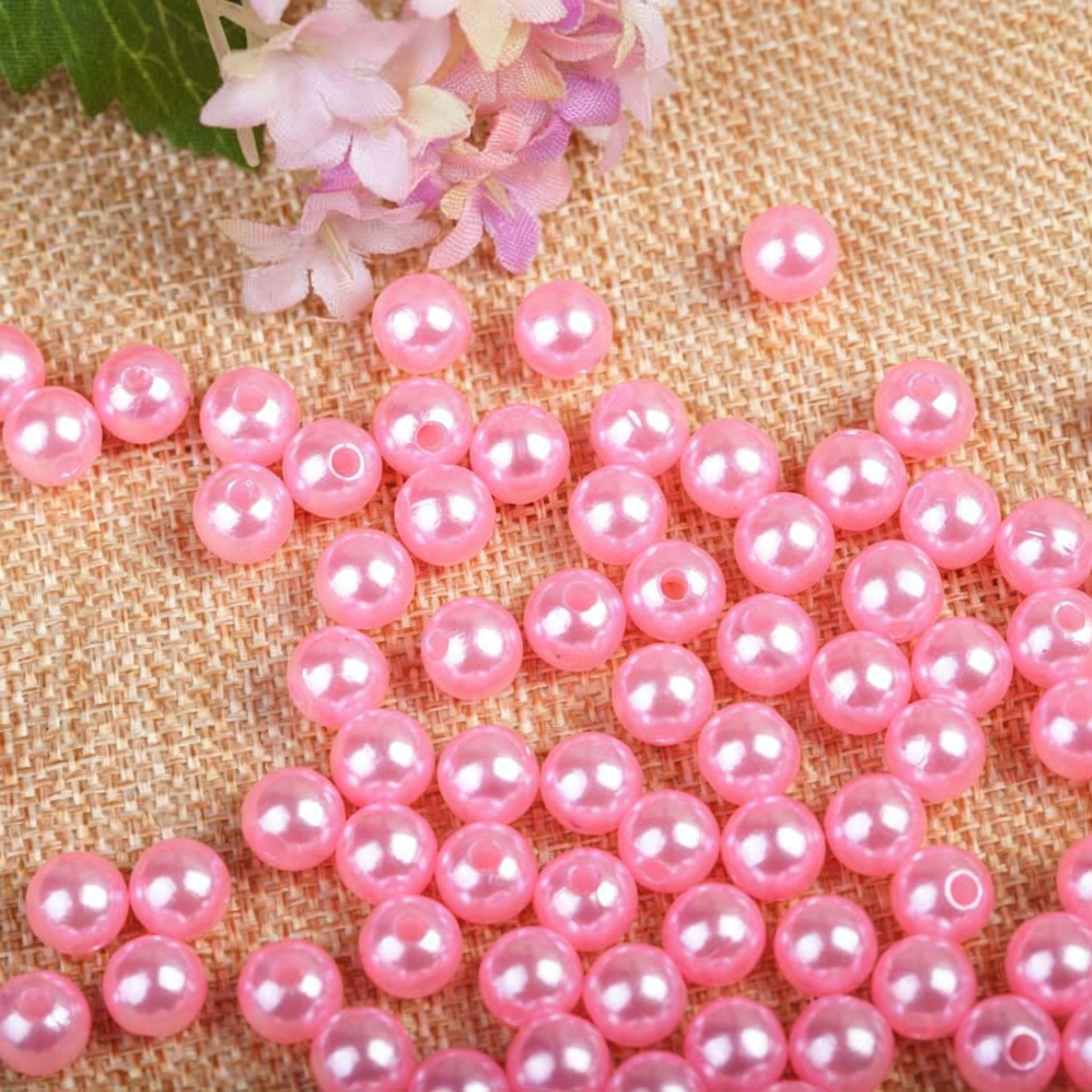 Round Faux Pearl ABS Plastic Beads Wholesale, Colorful Shiny Craft Colors, 6mm