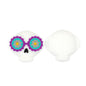 Silicone 3D Focal Beads Halloween Skull Purple Sunflower Sunglasses 20pcs