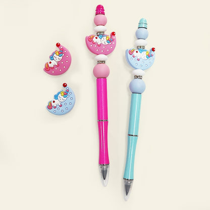 Silicone Focal Beads Lunar Unicorn Holding Moon 20pcs 5