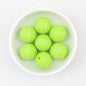 15mm Silicone Beads Sports Ball Printed Soccer Football Volleyball 10pcs - 15mm green baseball beads