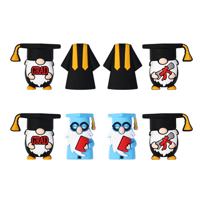 Silicone 3D Graduation Gnome Focal Beads Graduate Theme 20pcs