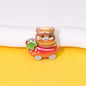Cute Animal Driving Fruit Cart Resin Beads Glossy Mixed 10pcs 10