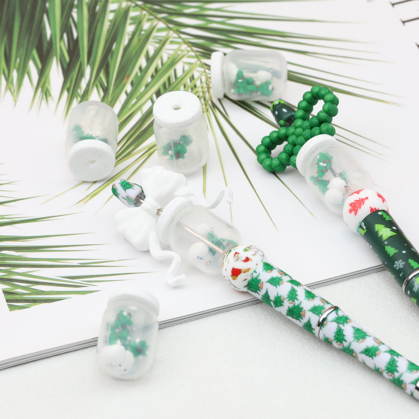 Silicone 3D Christmas Tree Focal Beads Snowman Decoration 20pcs 2