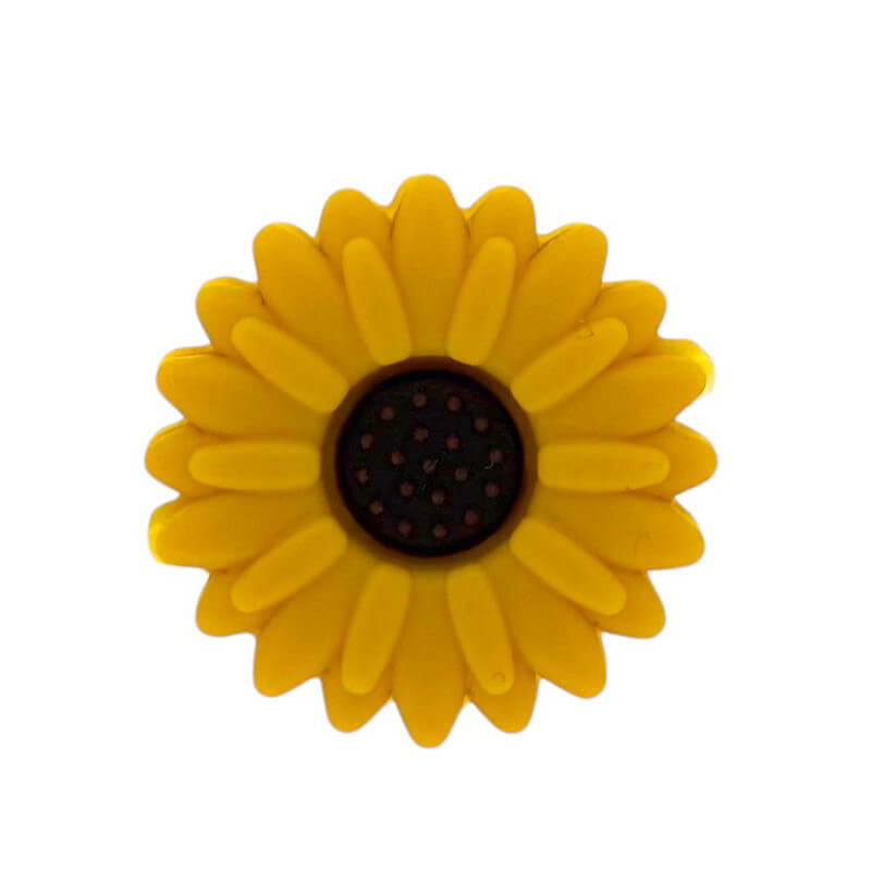 Silicone Focal Beads Daisy Sunflower Rounded Center 20pcs 20