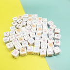 Cartoon Square Acrylic Beads 12mm Printed 5pcs 6
