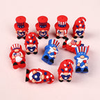 Silicone 3D Focal Beads Independence Day Dwarf USA Text Stars 20pcs 4
