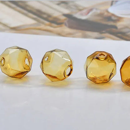Transparent Faceted Hollow Polygonal Glass Beads 16mm 10pcs 6