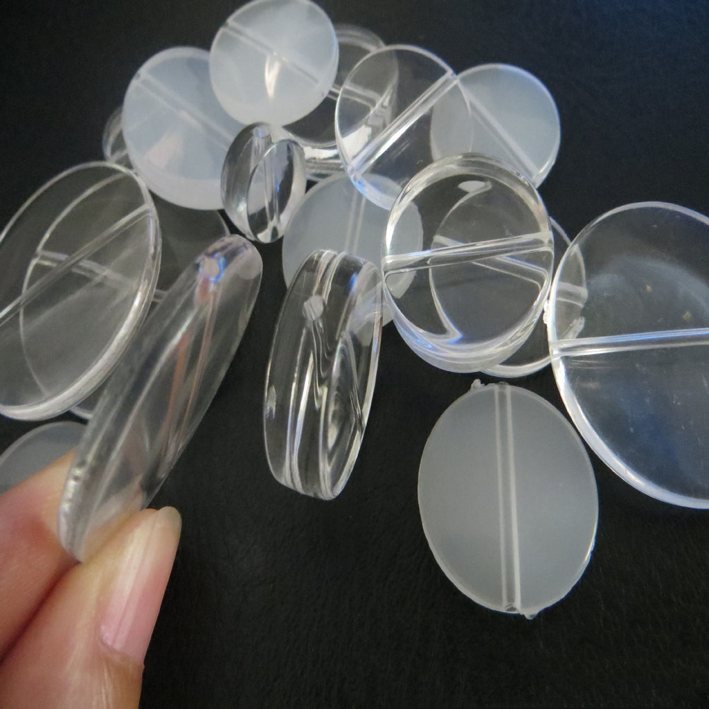 Transparent Flat Acrylic Beads 14*7 21*5 22*8 32*6mm 3pcs