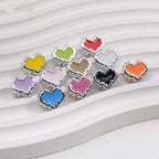 Silver Pixel Heart and Star Acrylic Beads 11mm Mixed Shapes 50pcs 3