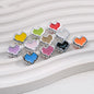 Silver Pixel Heart and Star Acrylic Beads 11mm Mixed Shapes 50pcs 3