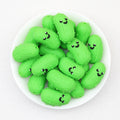 Green Smiling Cucumber 3D Silicone Focal Beads 20 pcs 2
