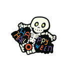 Silicone Focal Beads Halloween Skeleton Holding Happy Halloween Text 20pcs