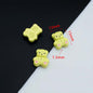 Teddy Bear Metal Beads 15mm Baking Painted Fabric Design 10pcs 9