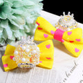 Fancy Heart Bow Acrylic Beads with Rhinestones 23mm 3pcs 6