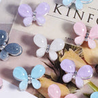 3D Glitter Butterfly Alloy Beads 16mm 2pcs 3