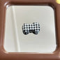 Houndstooth Pattern Bow Acrylic Beads 25mm Glossy Mixed 10pcs 2