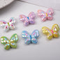 Colorful Plating Butterfly Acrylic Beads 29mm Mixed Smooth Faceted 10pcs 16