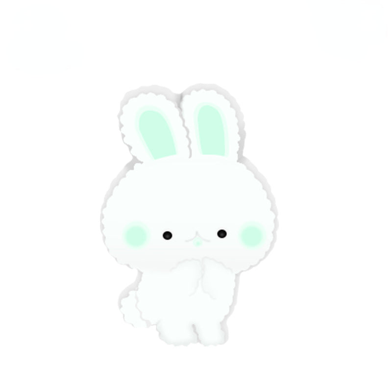 Silicone Focal Beads Rabbit Pastel Cheeks Detailing 10pcs 6