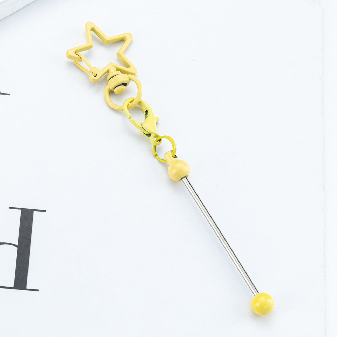 Beadable Metal Keychains Star-shaped