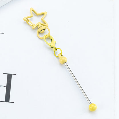 Beadable Metal Keychains Star-shaped