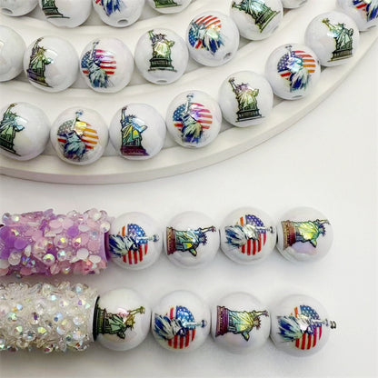 Statue of Liberty 16mm Acrylic Round Beads 50pcs 4