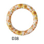 65mm Printed Silicone Beads Round Rings Floral Animal Spots Prints 44