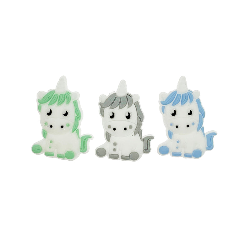 Silicone Focal Beads Unicorn Sitting Pose 20pcs