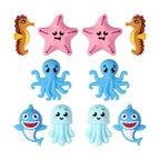 Silicone 3D Focal Beads Marine Animals Starfish and Seahorse Detailed Shapes 20pcs 10