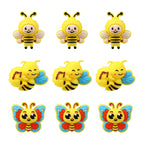 Silicone 3D Focal Beads Bee Butterfly Cheerful Faces Vibrant Colors 10