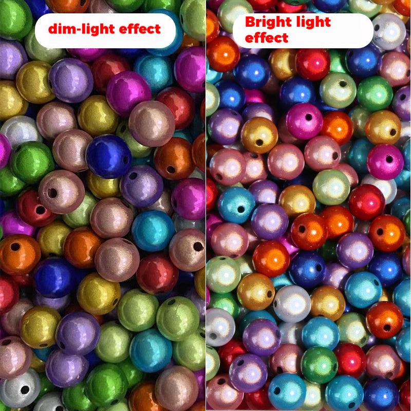 Laser Bulb Acrylic Beads 6-14mm Pearlescent ABS Plastic 100pcs 3
