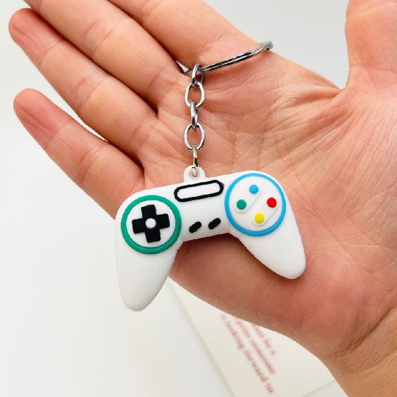 PVC Game Controller Keychain Creative Colorful Matte Finish 8
