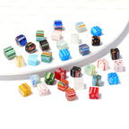 Millefiori Cube Glass Beads 8mm Vibrant Floral Design 20pcs 4
