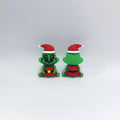 Silicone 3D Focal Beads Christmas Grinch Santa Hat Cheeky Face 20pcs
