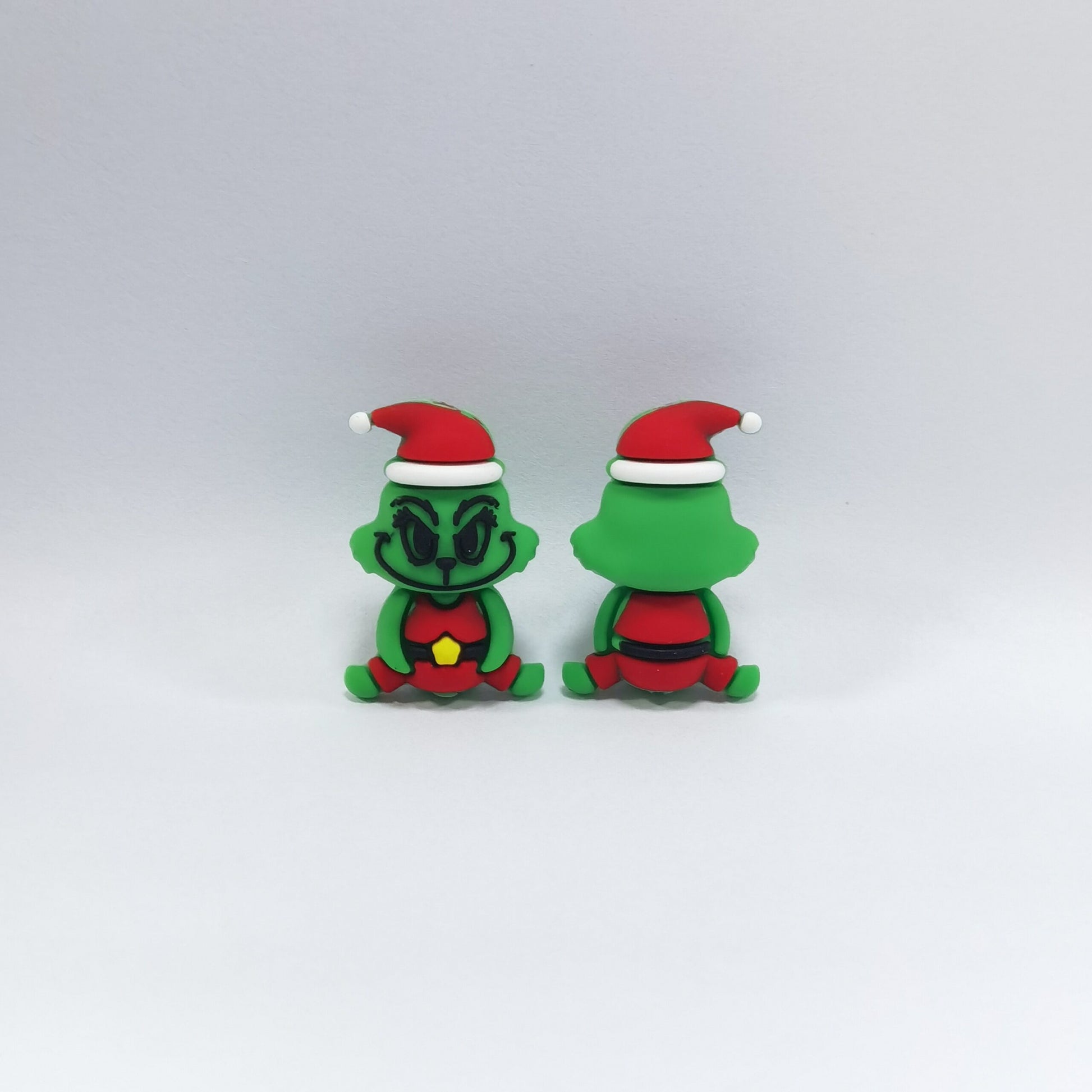 Silicone 3D Focal Beads Christmas Grinch Santa Hat Cheeky Face 20pcs