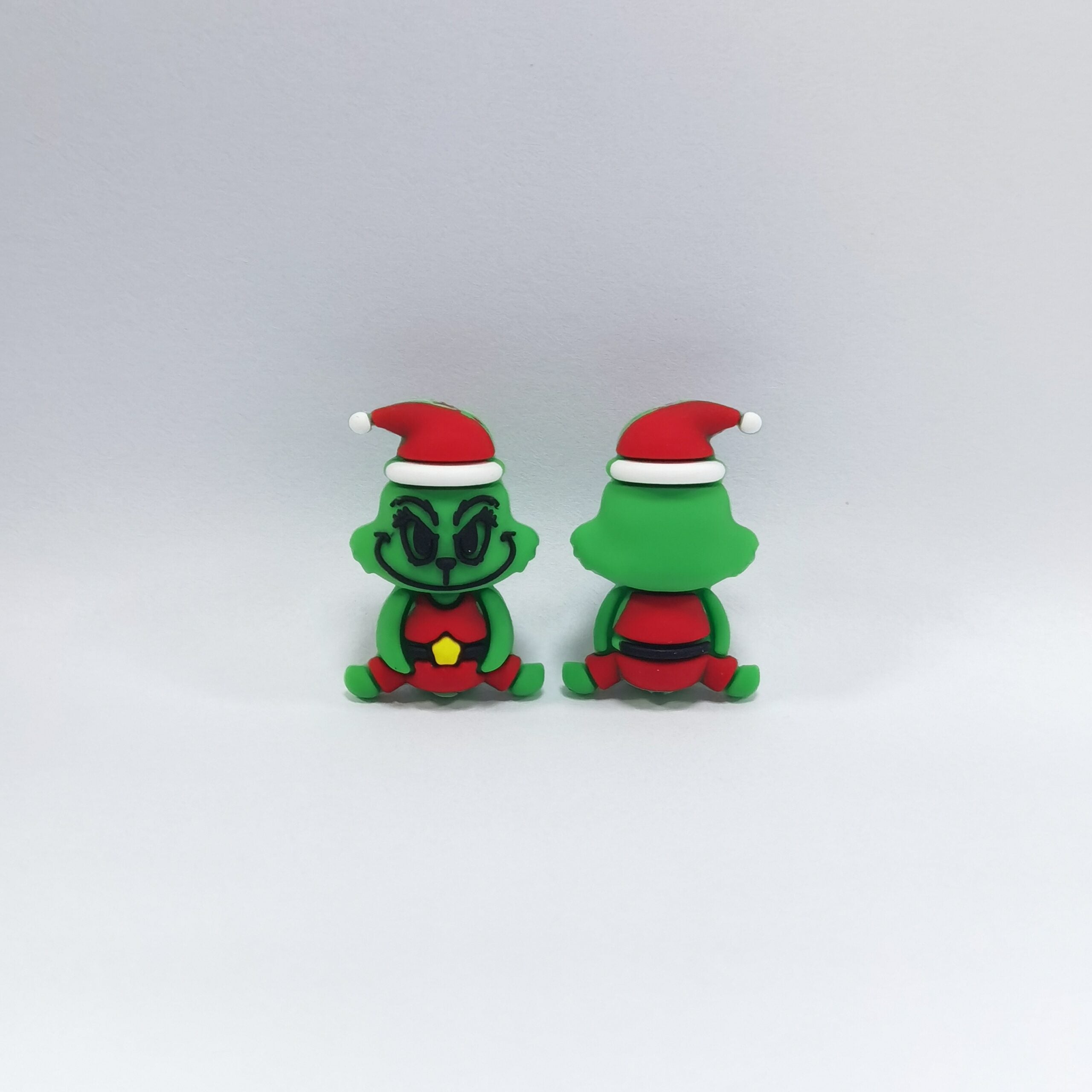 Silicone 3D Focal Beads Christmas Grinch Santa Hat Cheeky Face 20pcs