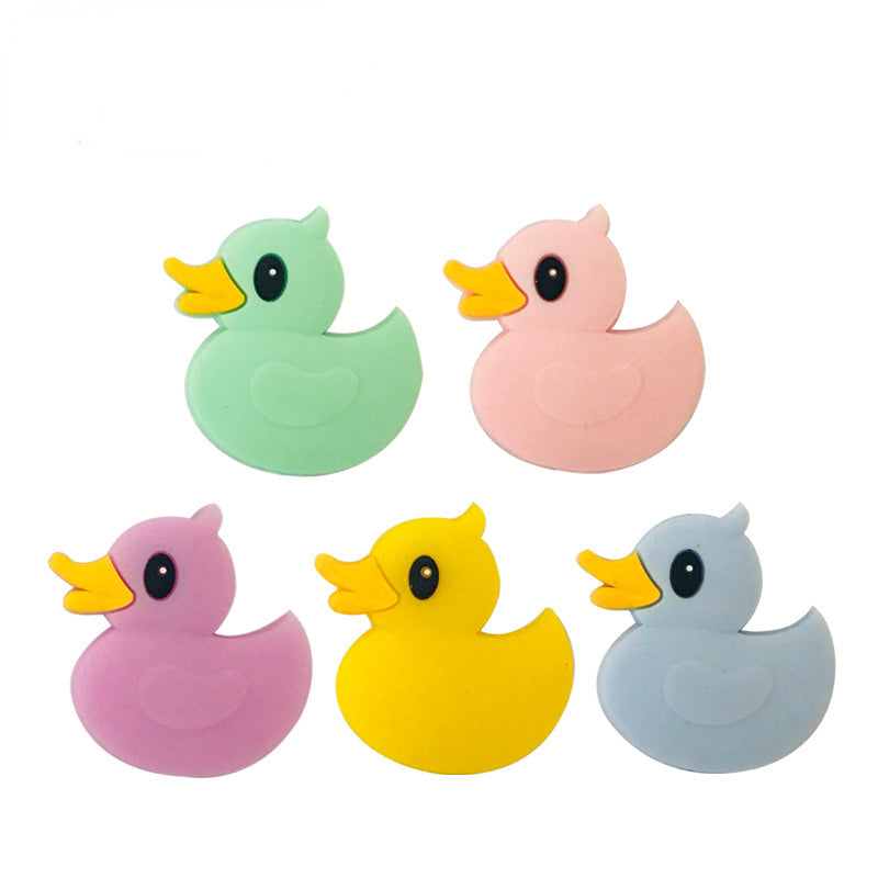 Silicone Focal Beads Little Yellow Duck Smooth Silhouette 20pcs