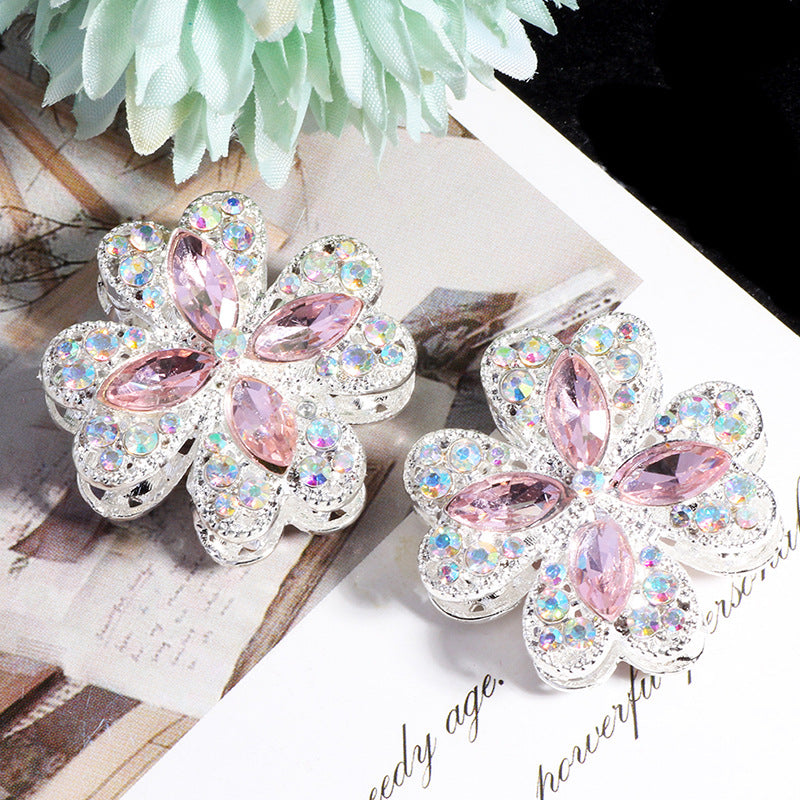 Alloy Clover Rhinestone Beads 30mm Fancy Decorative Charms 3pcs 8