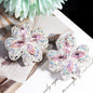 Alloy Clover Rhinestone Beads 30mm Fancy Decorative Charms 3pcs 8