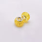 Acrylic Spacer Beads 14mm Crackle Large Hole 50pcs - Yellow