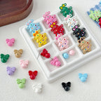 Baking Painted Christmas Tree and Bells Metal Beads 20pcs Festive Colors