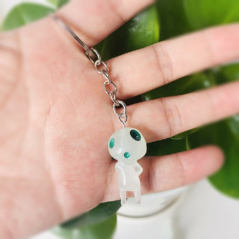Glow in the Dark Resin Alien Keychain Quirky Green Light 14