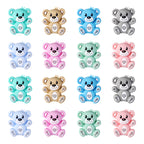 Silicone 3D Focal Beads Hug Bear Outstretched Arms 20pcs 9