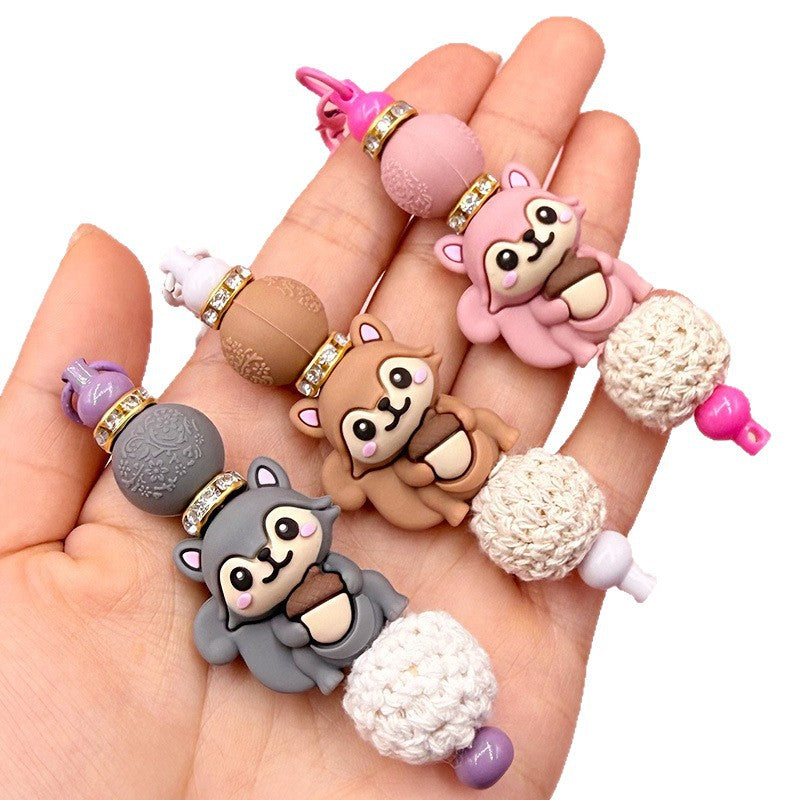 3D Squirrel Silicone Focal Beads Cute Animal Design 20pcs 5