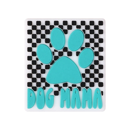 Silicone Focal Beads Dog Mom Leopard Print Paw Patterns 1 pcs 14