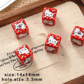 Hello Kitty Acrylic Square Beads 14mm Printed Glossy 10pcs 2