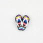 3D Colorful Flip Flop Silicone Focal Beads Multicolor Striped 20pcs 5