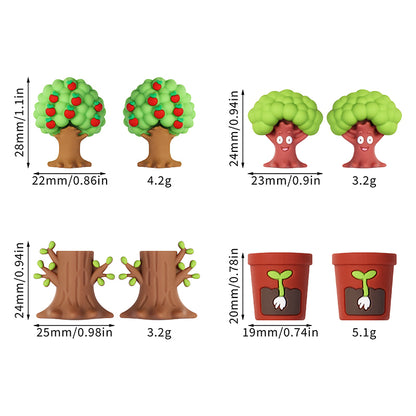 Silicone 3D Green Tree and Potted Plant Focal Beads 20pcs 10